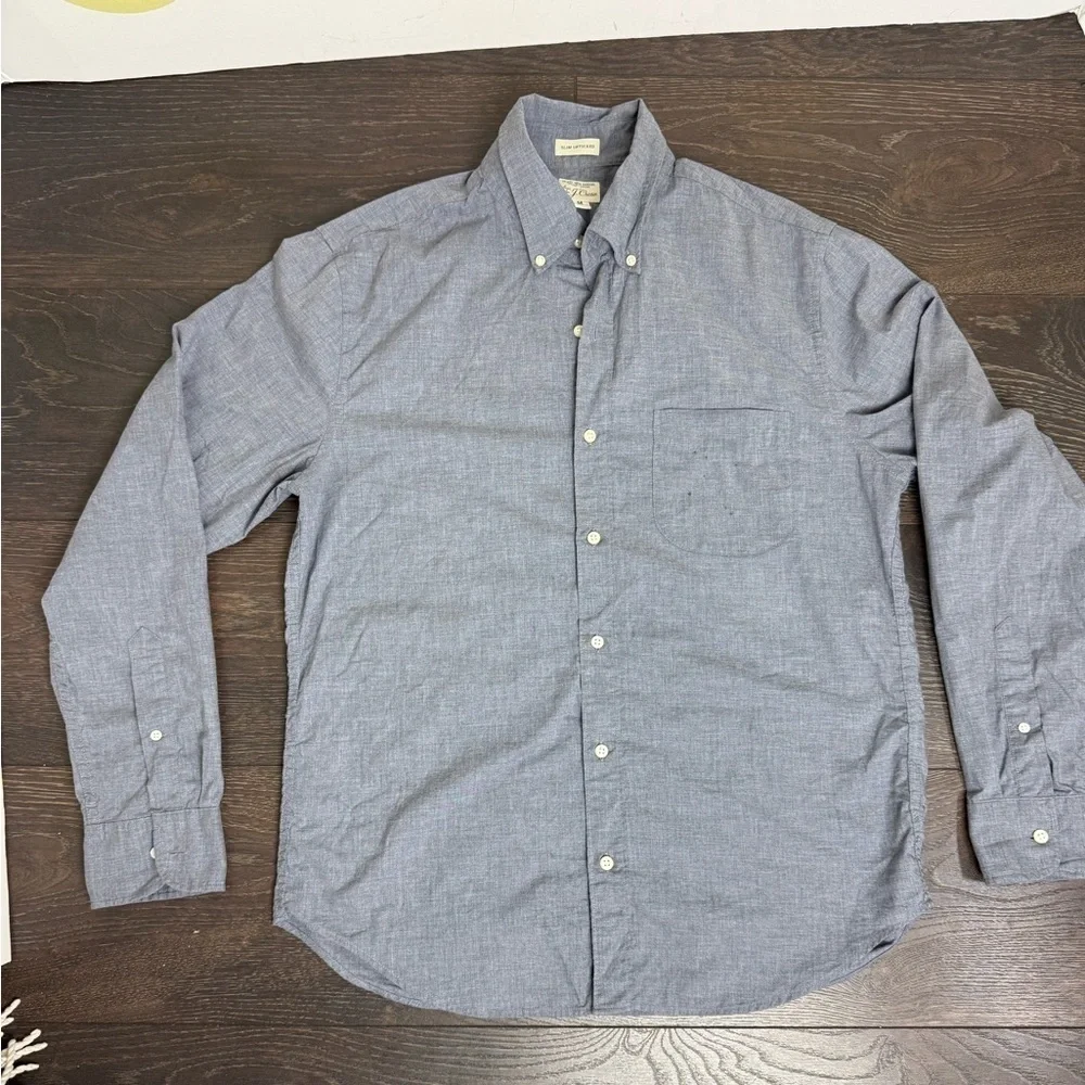 J-Crew Men's Blue Button-Down Shirt